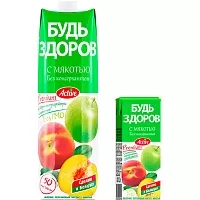 Нектары с мякотью «Будь Здоров» яблочно-персиковый